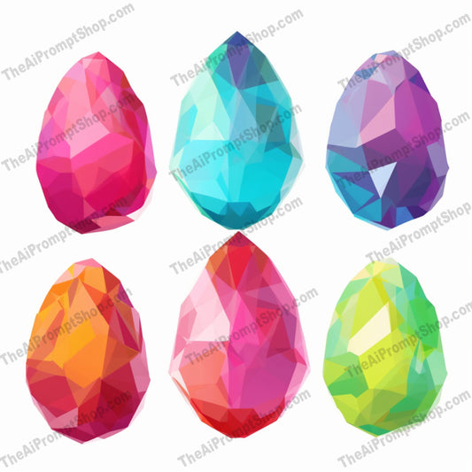 AI Midjourney Prompt for Sparkling Gemstone Easter Eggs