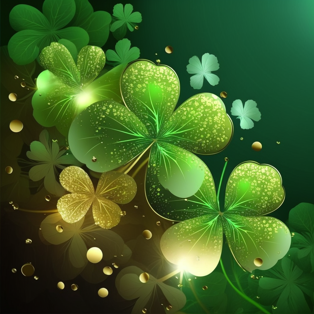 AI Midjourney Prompt for St Patricks Day - Glittery Clovers