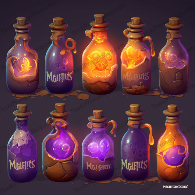 AI Midjourney Prompt for Colorful Bottle Styles