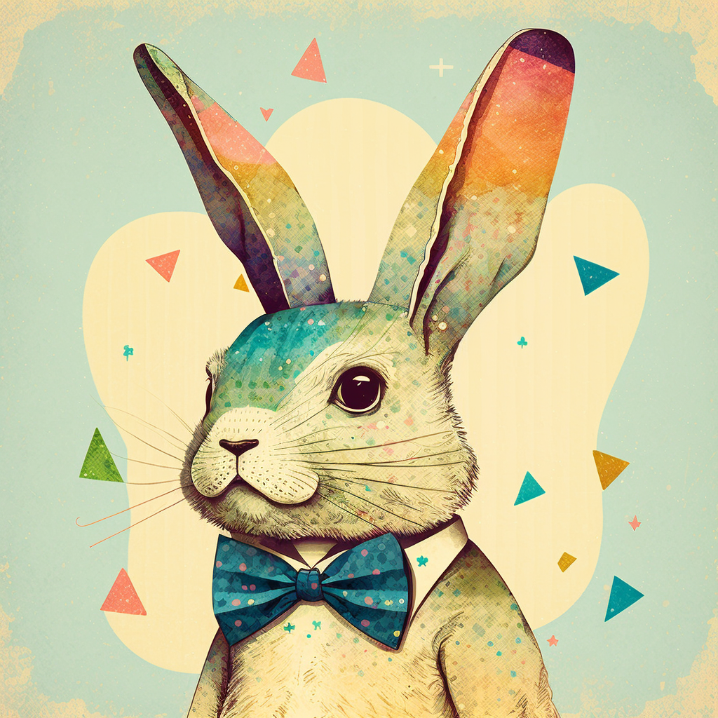 AI Midjourney Prompt for Easter - Whimsical Bowtie Bunny