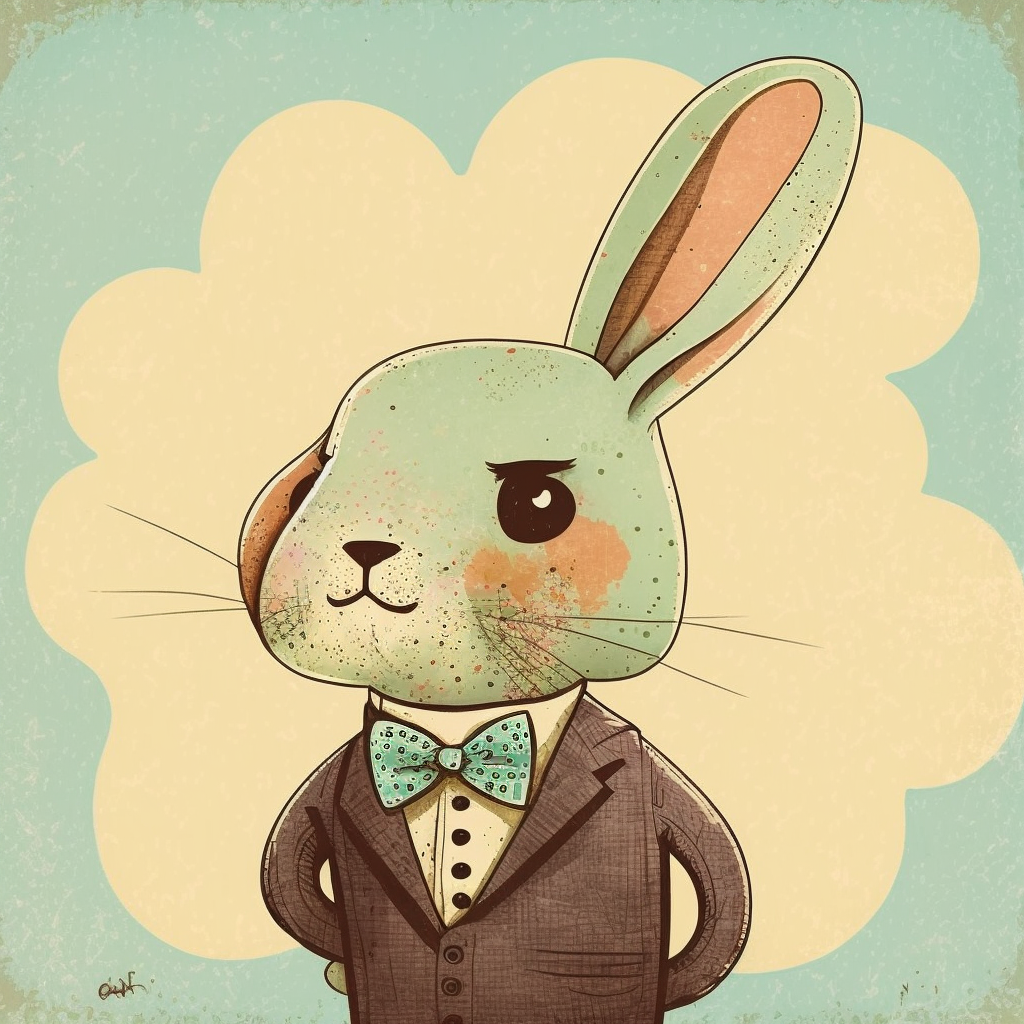 AI Midjourney Prompt for Easter - Whimsical Bowtie Bunny