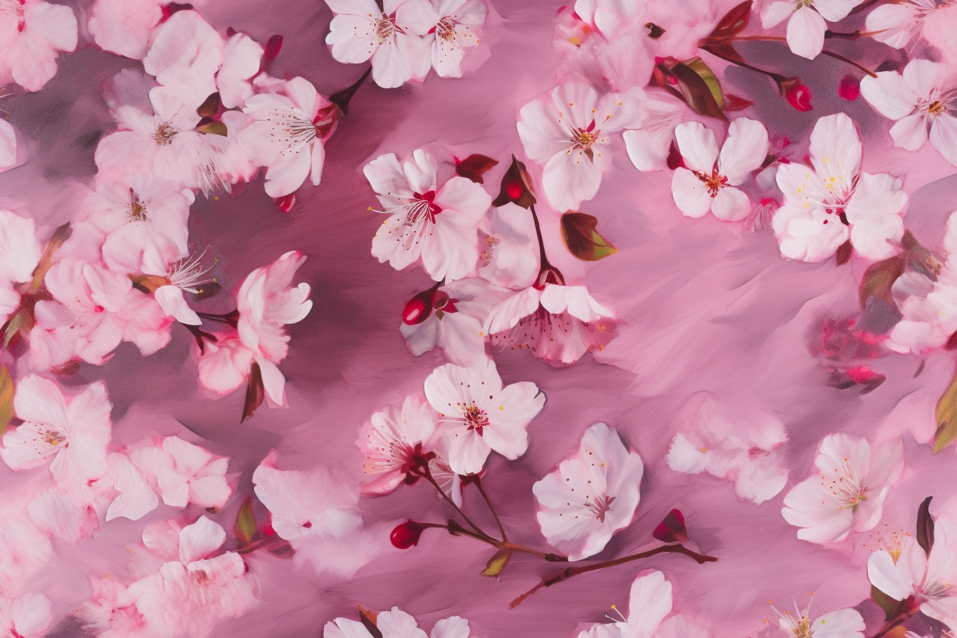 AI Midjourney Prompt for Pattern - scattered Cherry Blossoms