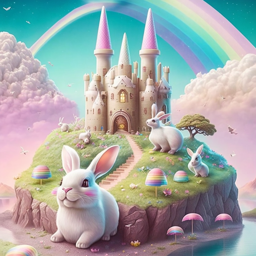 AI Midjourney Prompt for Easter - Glittery Bunny Wonderland