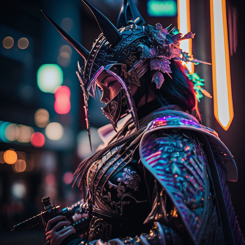 AI Midjourney Prompt for Futuristic - Futuristic Samurai