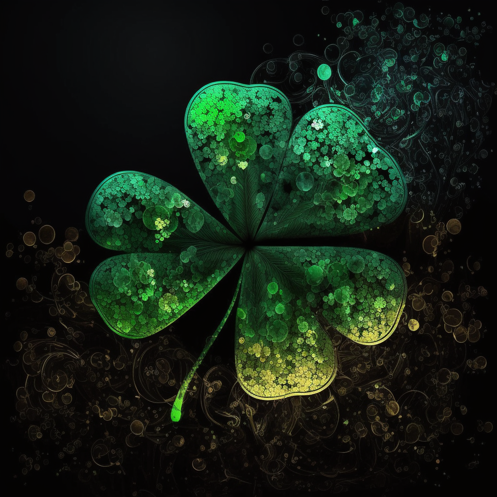 AI Midjourney Prompt for St Patricks Day - Four leaf clover