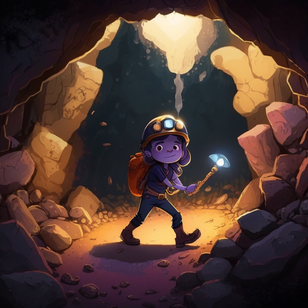 AI Midjourney Prompt for Kids Art Illustration - Tiny Miners Big Adventure