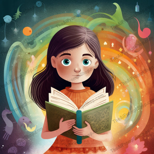 AI Midjourney Prompt for C121 - Storybook Illustrations - Girl's Colorful Portrait