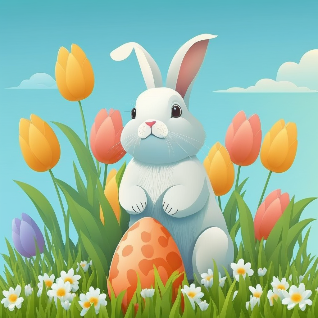 AI Midjourney Prompt for Easter - Cute Garden Bunny