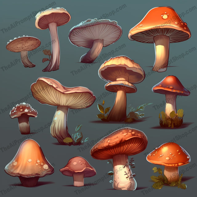 AI Midjourney Prompt for Playful Mushroom Gardens