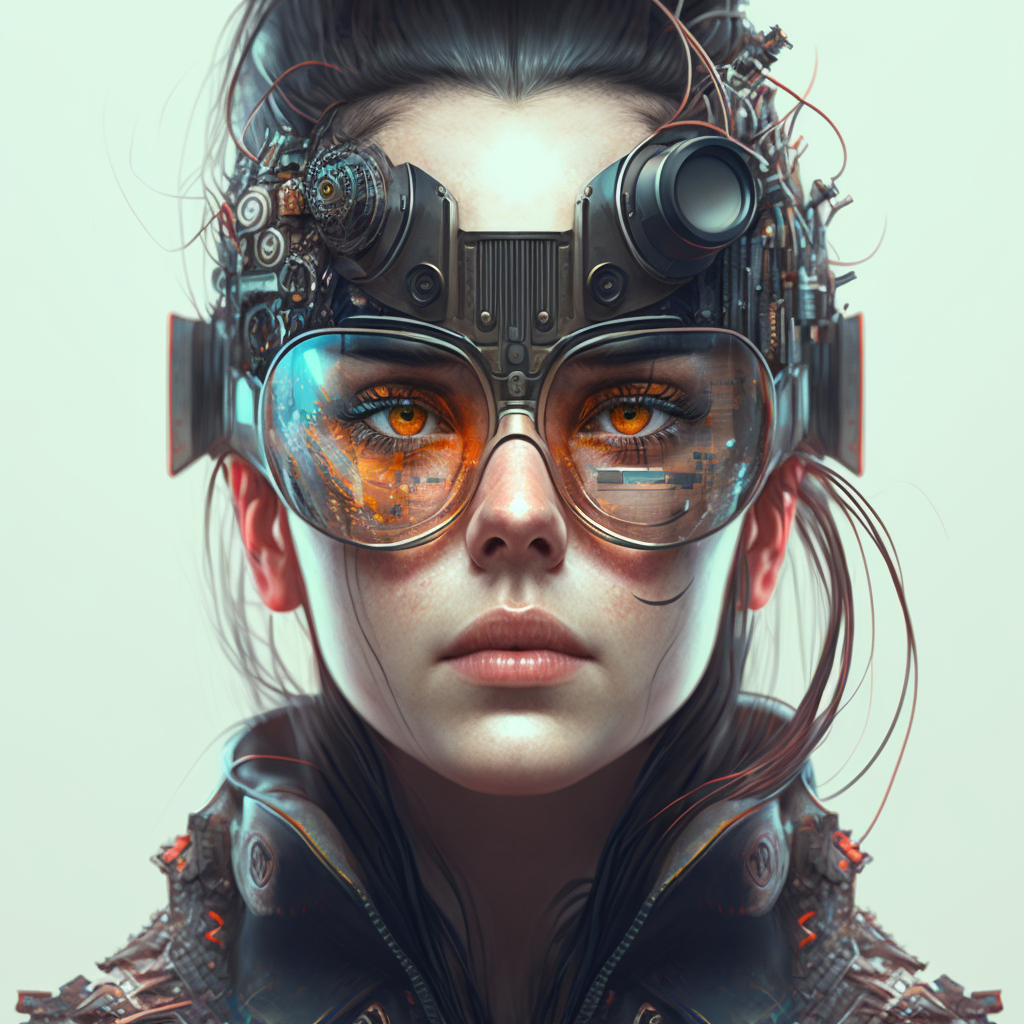 AI Midjourney Prompt for People - Cyberpunk Aesthetic Portrait