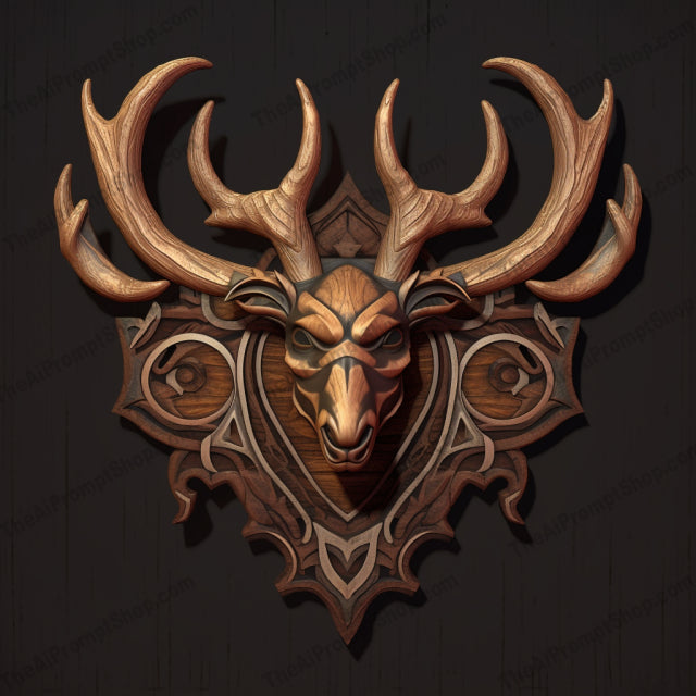 AI Midjourney Prompt for Deer Head for Weapon Chest Image