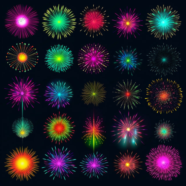 AI Midjourney Prompt for Psychedelic Fireworks Set