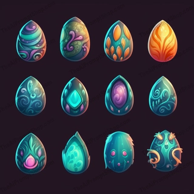 AI Midjourney Prompt for Enchanting Easter Egg Icons