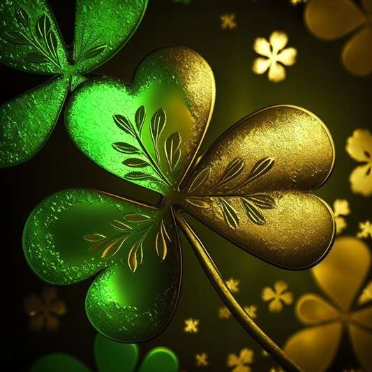 AI Midjourney Prompt for St Patricks Day - Glittery Clovers