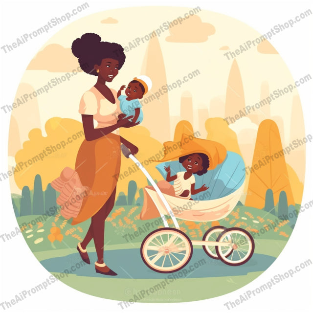 AI Midjourney Prompt for C213 - Storybook Illustrations - Mother-Son Playtime