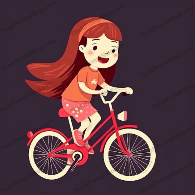 AI Midjourney Prompt for C223 - Storybook Illustrations - Witty Red Bicycle Ride