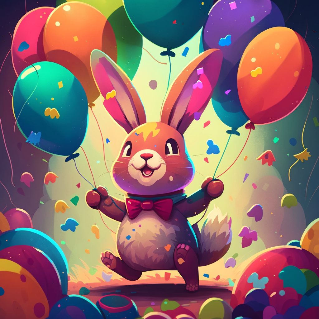 AI Midjourney Prompt for Easter - Festive Party Bunny