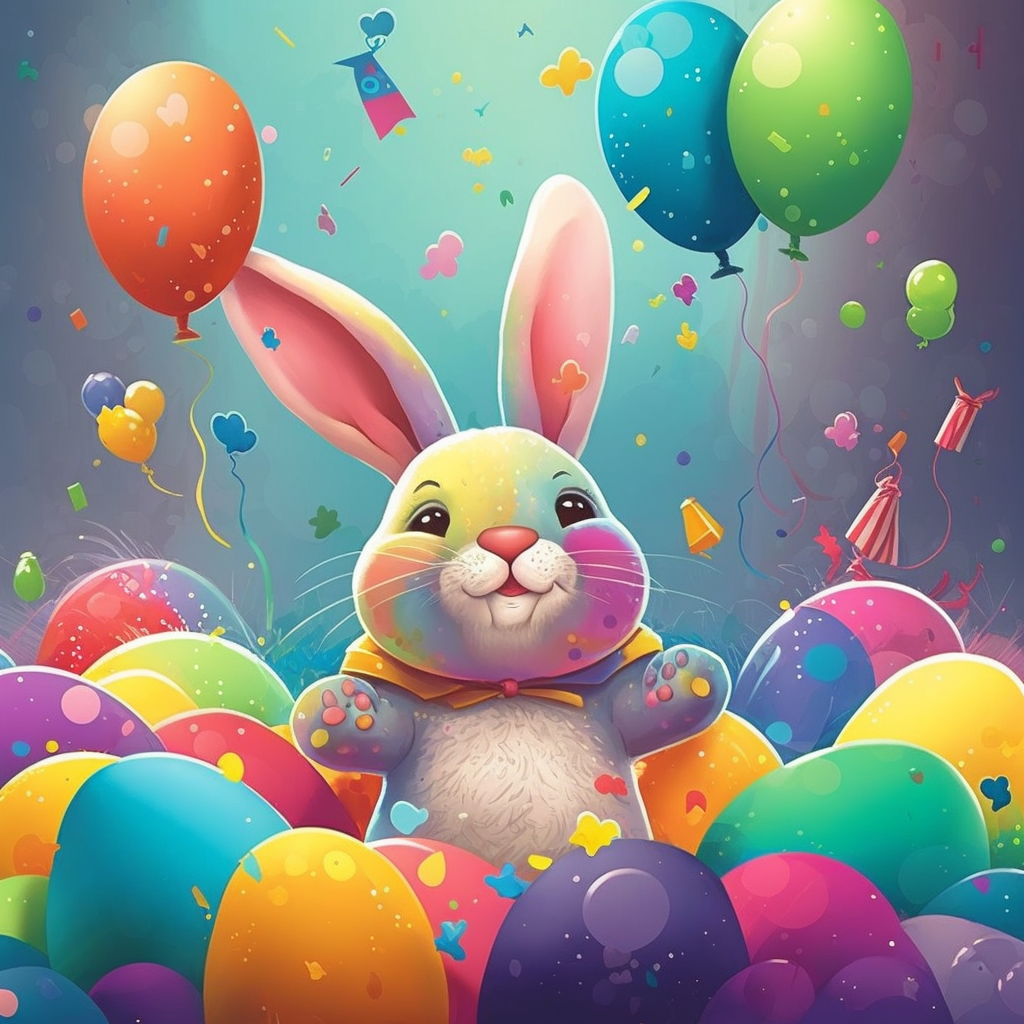 AI Midjourney Prompt for Easter - Festive Party Bunny