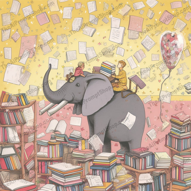 AI Midjourney Prompt for C38 - Storybook Illustrations - Elephant in the Classroom