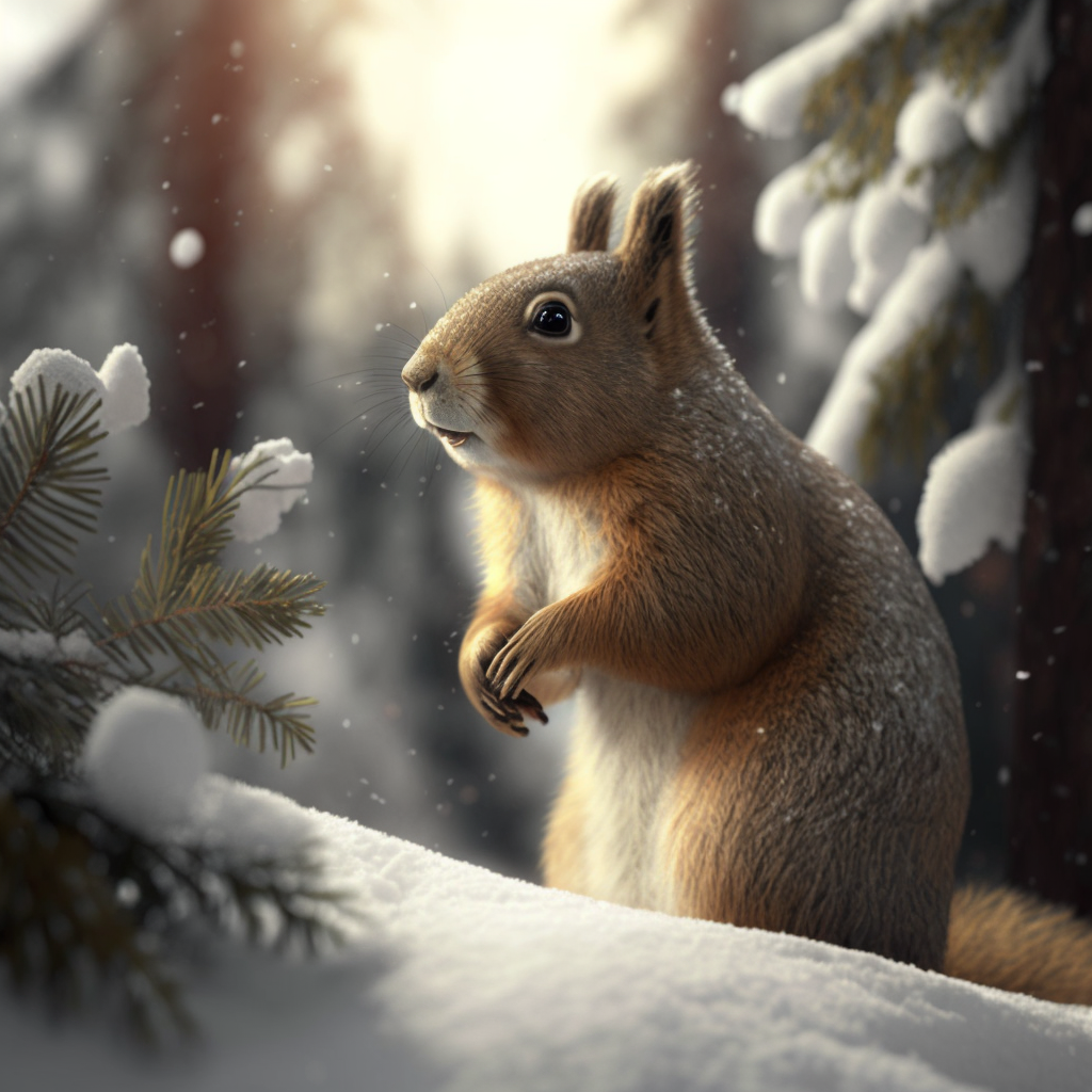 AI Midjourney Prompt for Animal - Snow Forest Animal