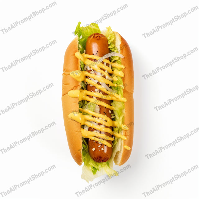 AI Midjourney Prompt for Food - B343s -  Classic Hot Dog