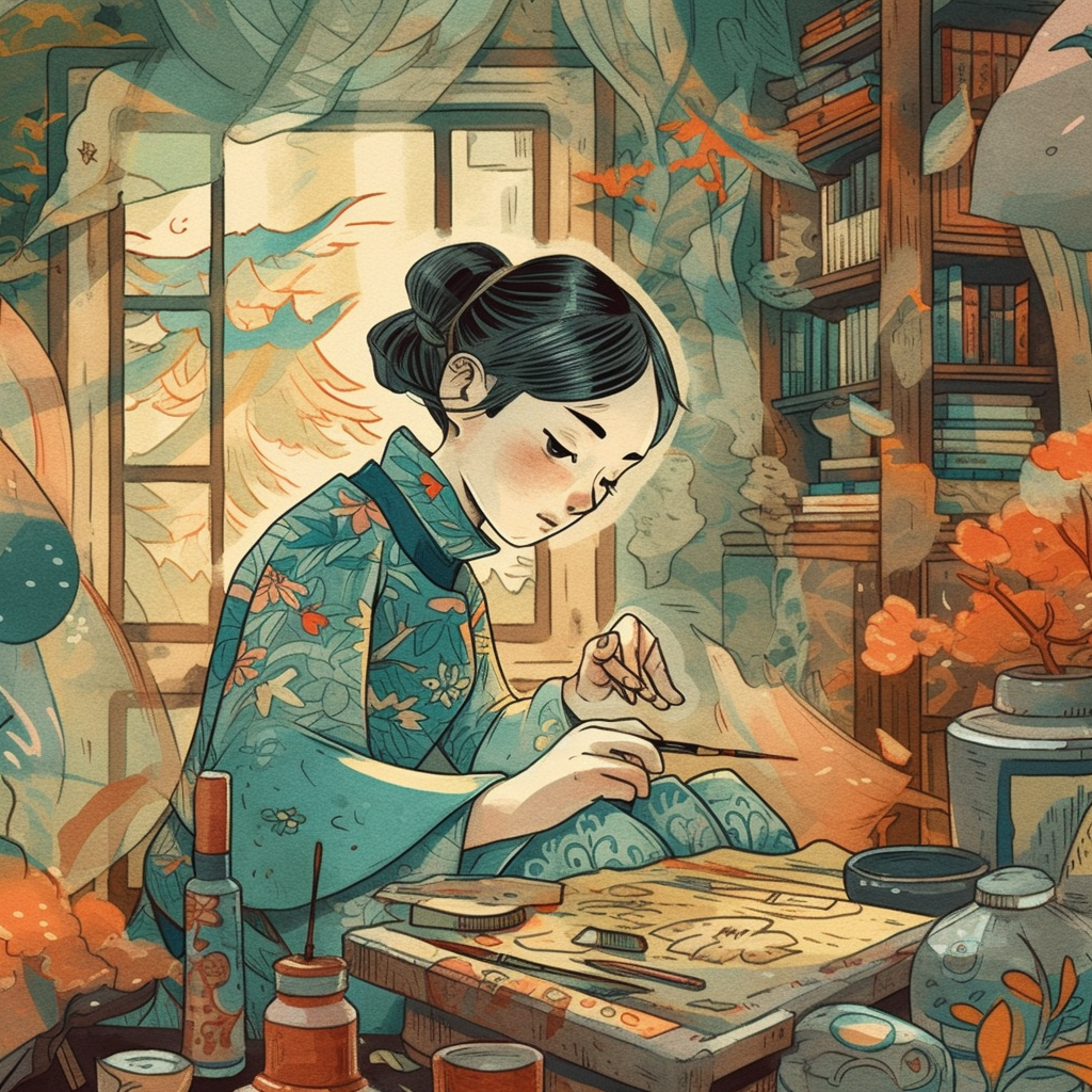 AI Midjourney Prompt for Illustrations - Japanese Illustration