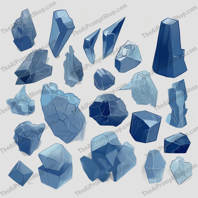 AI Midjourney Prompt for Blue Stone Typologies