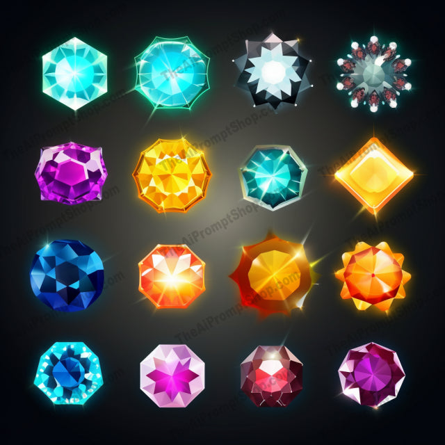 AI Midjourney Prompt for Glowing Gems