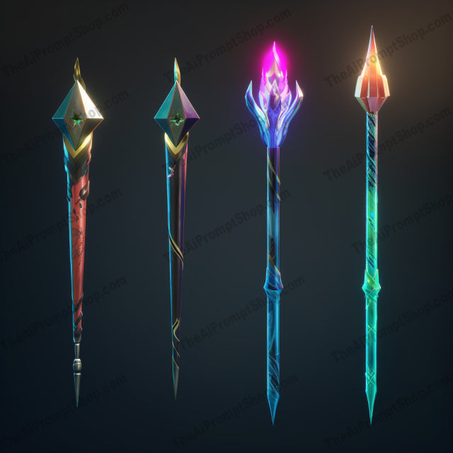 AI Midjourney Prompt for Luminous Brushwork Magic Wand Set