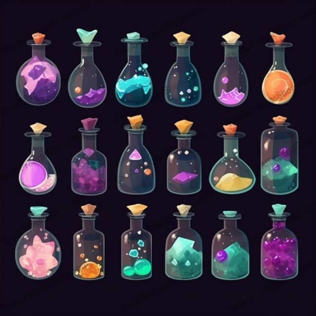 AI Midjourney Prompt for Sailor Moon Style Magic Bottles