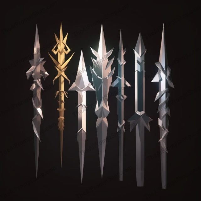 AI Midjourney Prompt for Dynamic Low Poly Swords