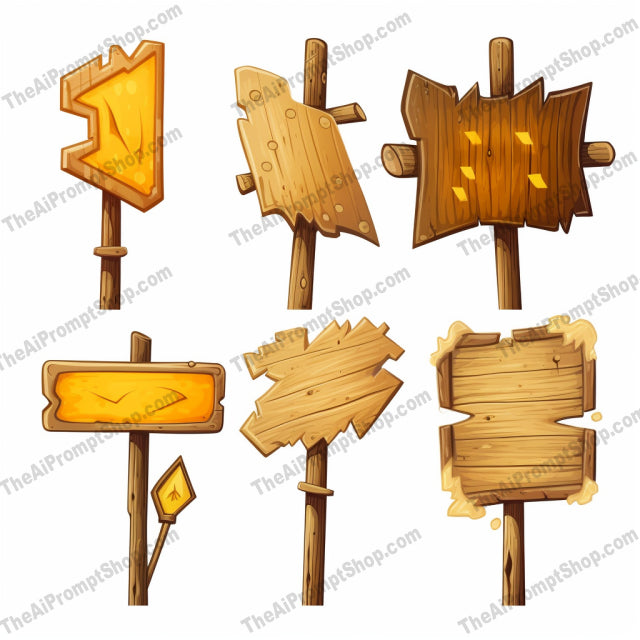 AI Midjourney Prompt for Wooden signs