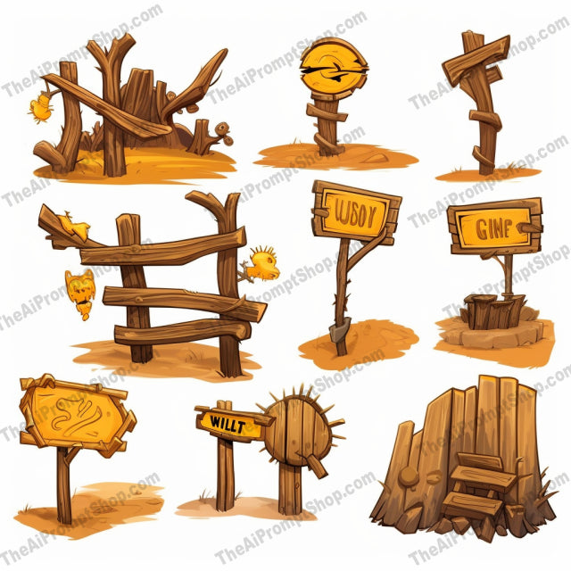 AI Midjourney Prompt for Outdoors Wooden Signs