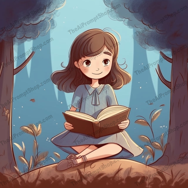 AI Midjourney Prompt for C208 - Storybook Illustrations - Dreamy Forest Reading