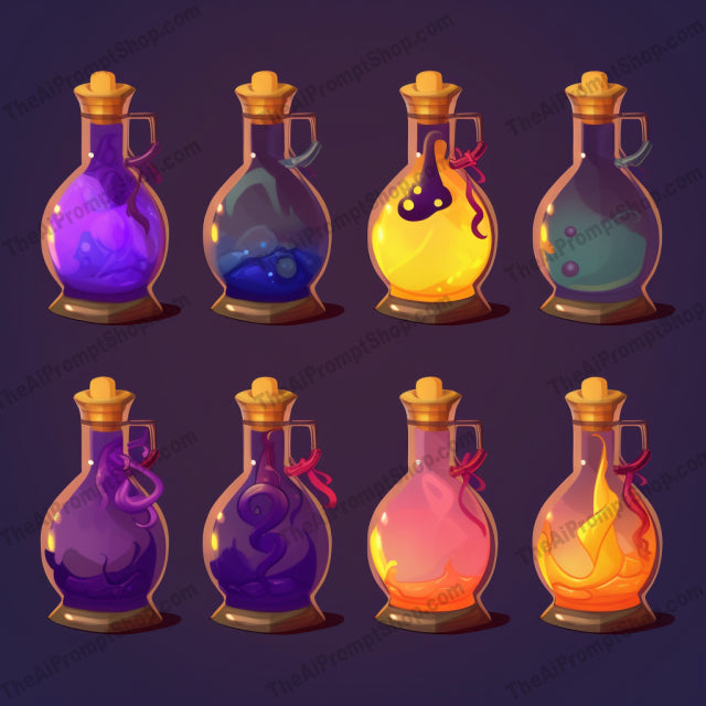 AI Midjourney Prompt for Dark Fairytale Potion Collection