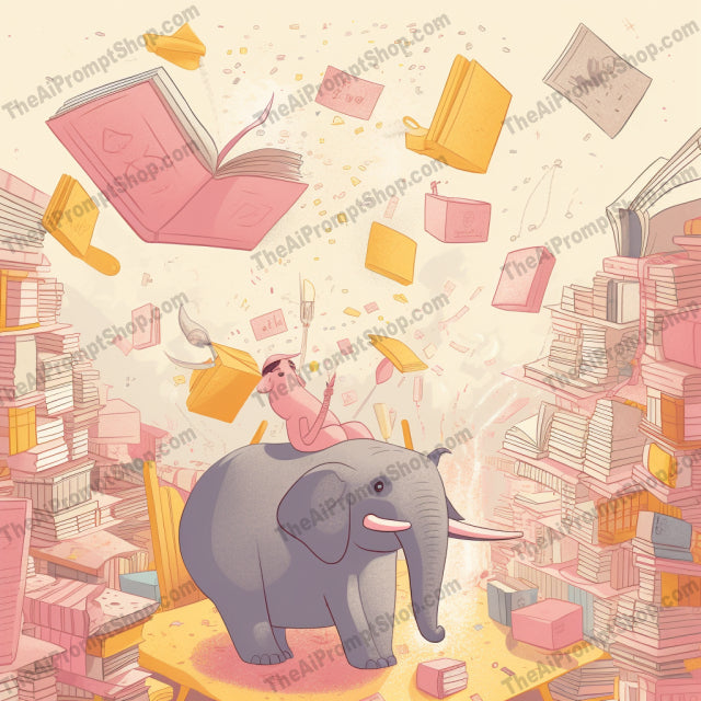 AI Midjourney Prompt for C38 - Storybook Illustrations - Elephant in the Classroom