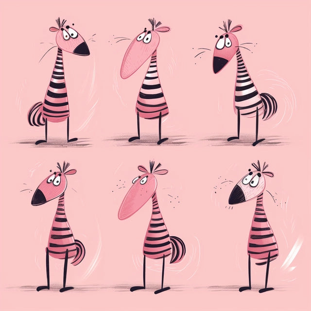 AI Midjourney Prompt for Minimalist Cartoon Animal Poses