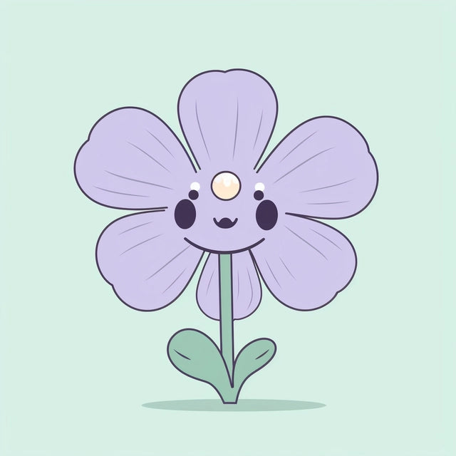 AI Midjourney Prompt for Minimalist Kawaii Flower Art