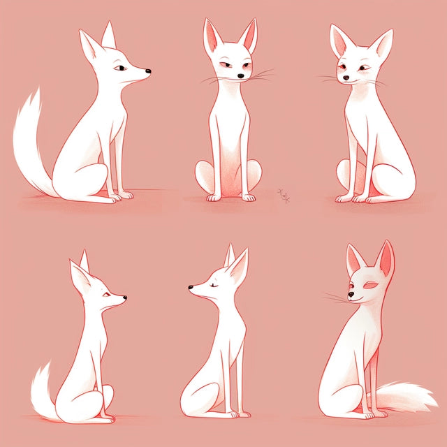 AI Midjourney Prompt for Minimalist Cartoon Animal Poses