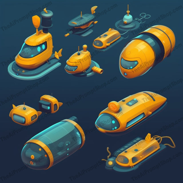 AI Midjourney Prompt for Playful Underwater Machines