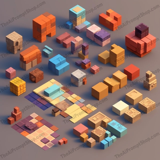 AI Midjourney Prompt for Pixelated Colorful Blocks