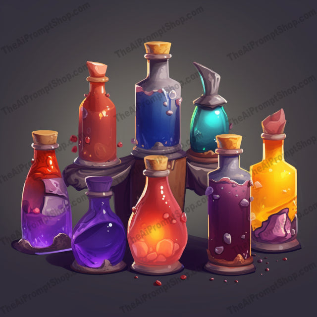 AI Midjourney Prompt for Colorful Bottle Styles