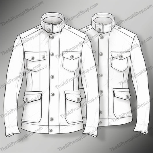 AI Midjourney Prompt for Stark White Cut Jackets