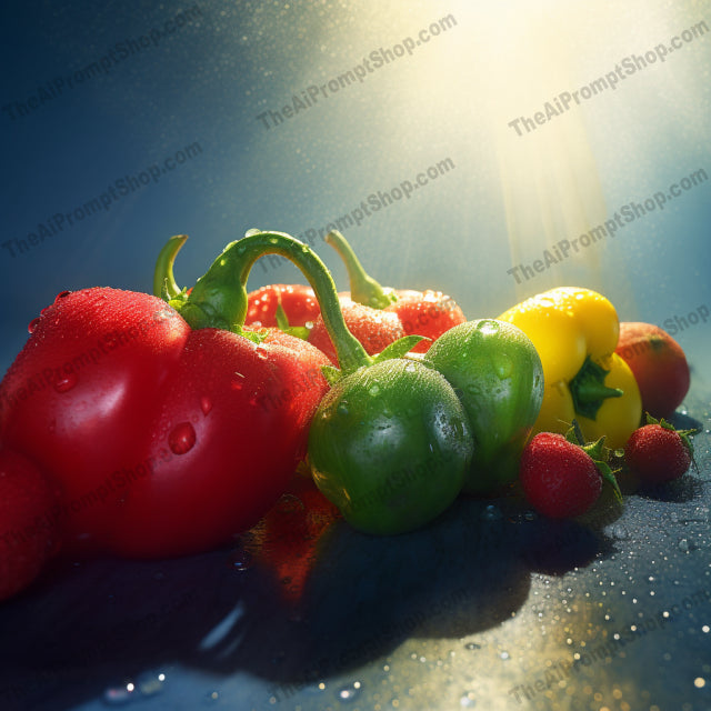 AI Midjourney Prompt for Food - B339s -  Sunlit Vegetables