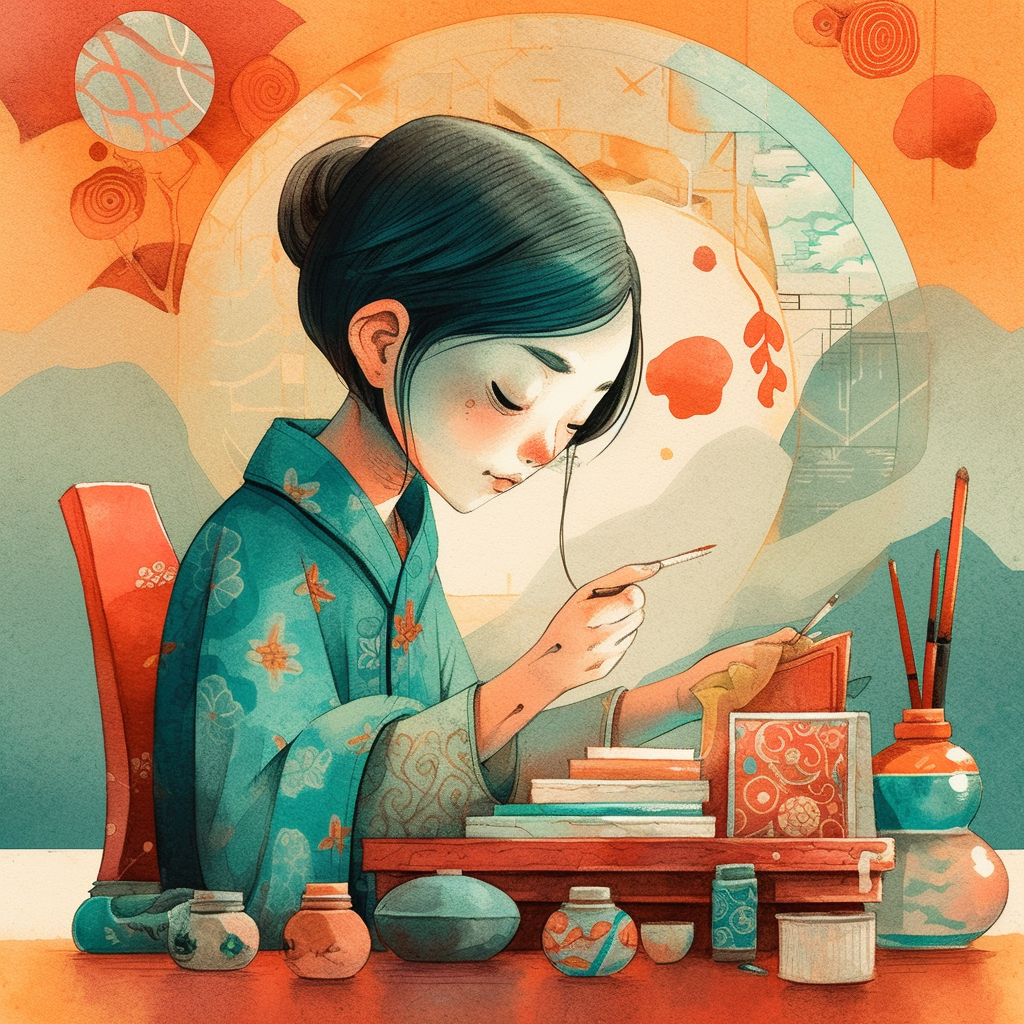 AI Midjourney Prompt for Illustrations - Japanese Illustration