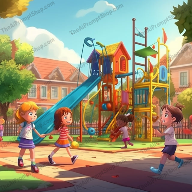 AI Midjourney Prompt for C180 - Storybook Illustrations - Playground Fun