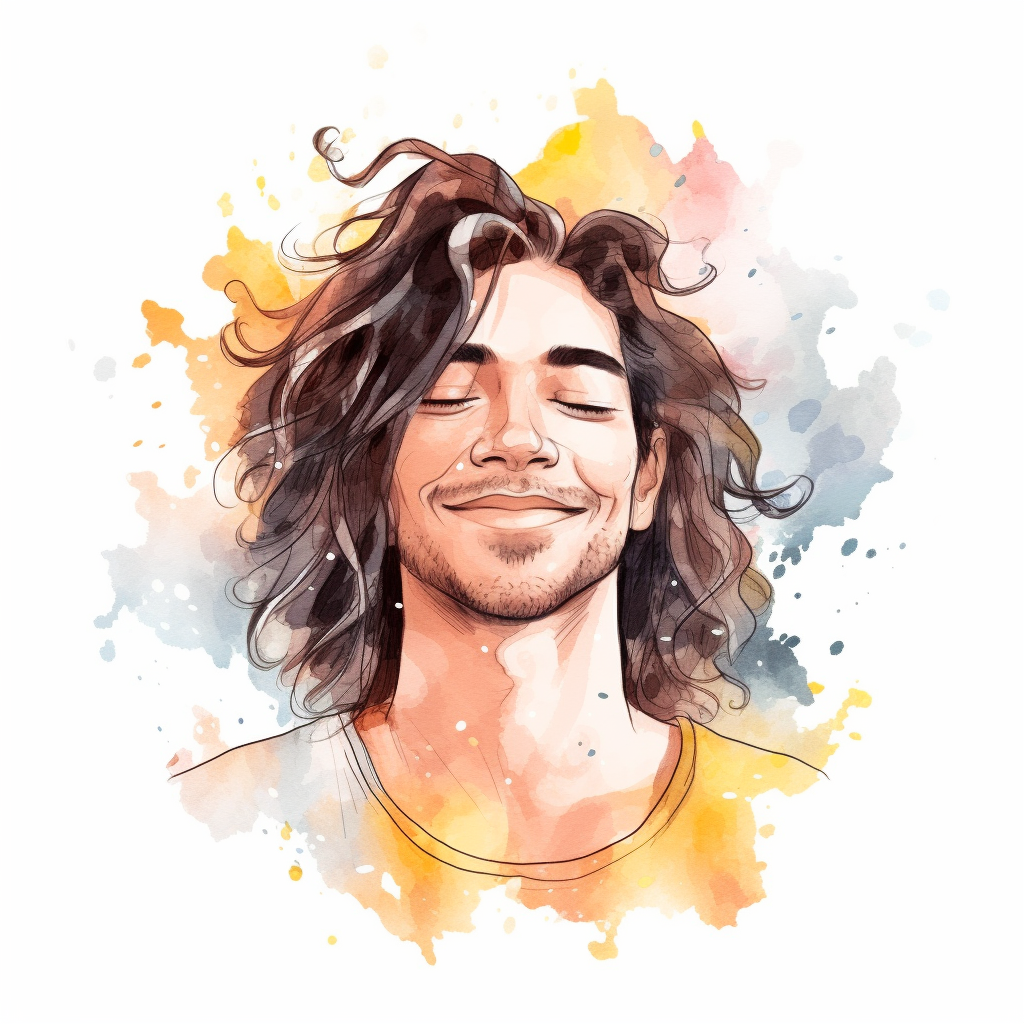 AI Midjourney Prompt for People - Watercolor Meditating Character