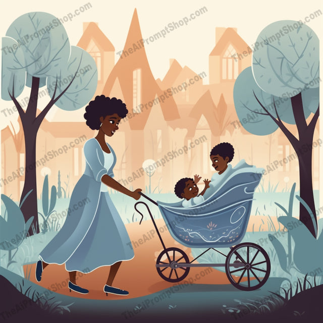 AI Midjourney Prompt for C213 - Storybook Illustrations - Mother-Son Playtime