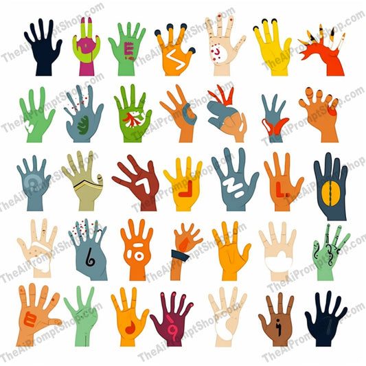 AI Midjourney Prompt for Illustrations - B142s -  Expressive Gestures