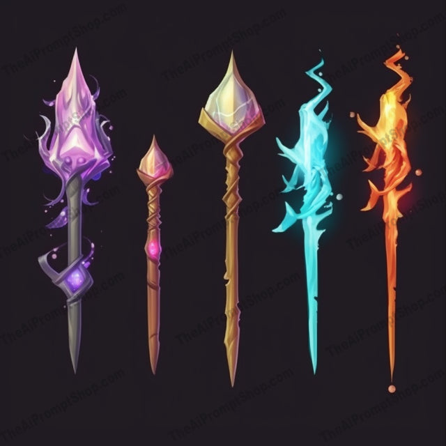 AI Midjourney Prompt for Low Poly Magical Weapons with Bioluminescence